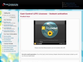 Cast control lite licenses