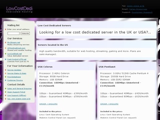 Low cost dedicated servers